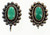 Old Pawn Navajo Sterling  Green Turquoise Rope Cab Scrw Back Earrings Pretty .5"