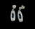 Vintage Sterling Silver Black Onyx Inlaid Drop Dangle Post Back Earrings