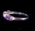 Vintage Sterling Silver 3 Amethyst Gemstone Stacker Ring sz 7