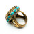 Vintage Barse Big Bronze Turquoise Bali Boho Style Statement Ring Size 6.5