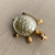 Vintage Mid Century Silver & Gold Tone Turtle Pin Brooch