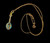 Vintage Russian 14k Gold Blue Enamel Lute Instrument Pendant Necklace 16"