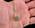 Vintage Russian 14k Gold Blue Enamel Lute Instrument Pendant Necklace 16"
