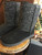 Minnetonka Tall Suede Tweed Boots Sheepskin/ Wool Lining Black 10M, New WO Box