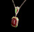 Antique Deco 14k White Yellow Gold Carnelian Red Green Enamel Stunning Necklace 16”
