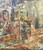 Vintage MCM Oil Painting Abstract realism Cityscape Estate-Forrest Cooper Listed