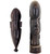 Antique Tribal African Ebony Wood HandCarved Sculpture Head Mask Set Female Male