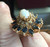 Vintage 14K Gold Hollywood Regency 1.25CT Opal w Sapphires &  Diamonds Ring 6.5