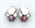 Vintage Juliana Mid Century Milk Glass Pink Aurora Borealis Rhinestone Earrings