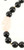 Vintage Black Agate Bead & Carved  Barrel Rose Quartz Bead Necklace 20" Pretty!