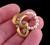 Vintage 18k Etched Gold GHI VS-SI Diamond Pearl Swirl Brooch Pin 1.25”