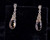 Antique Deco Smoky Quartz and Marcasite Drop Dangle Screw Back Earrings 1.40”