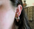 Vintage Juliana Asymmetrical Citrine Garnet Topaz Rhinestone Clip on Earrings 1”