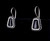 Vintage Sterling Silver Black Onyx Drop Dangle Shepherds Hook Earrings 1”