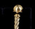 Vintage Crown Trifari Mid Century Gold Tone Twisted Staff Pin Brooch 4"