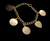 Vintage 12k Gold Filled GF 60s Name Birthdays Round Heart Charms Bracelet 7.5"