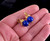 Vintage 18k Yellow Gold Peacock Blue Lapis Etruscan Earring Bottoms Charms 1"