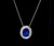 Vintage Sterling Silver Blue Clear Quartz Enamel New Old Stock Pendant Necklace 18”