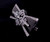 Antique Art Deco 18k White Gold F VS1 Diamond Bow Shape Bar Pin Brooch 2”