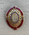 Vintage Mid Century Byzantine Celtic Knot Enameled Gold Tone Oval Pin Brooch