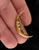 Antique 14k Yellow Gold Victorian Crescent Moon Man in the Moon Pearl Pin Brooch 1.3”