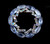 Vintage Weiss Frosted Crystal Blue Rhinestone Aurora Borealis Round Pin Brooch 2”