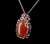 Vintage Silver Karis Carnelian Synthetic Ruby Pendant Necklace