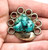 Vintage Native American Old Pawn Silver Plated Turquoise Nugget Pendant