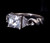 Vintage Sterling Silver Princess Cut Cubic Zirconia CZ Engagement Style Ring 10
