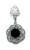 Antique Art Deco Brandt Sterling Silver Black Onyx Marcasite Floral Pin Brooch