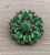 Vintage Juliana Mid Century Peridot Green Paste Rhinestone Cluster Pin Brooch