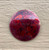 Vintage Mid Century Designer Inga Carlson Floral Red Enamel Copper Circle Pin