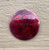 Vintage Mid Century Designer Inga Carlson Floral Red Enamel Copper Circle Pin
