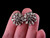 Vintage Trifari Alfred Phillipe Silver Tone Floral Rhinestone Clip On Earrings 1”