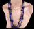 Vintage 3 Strand Wedding Cake Venetian Glass Blue Seed Bead Necklace 25”