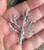 Vintage Sterling Organic Tree Of Life Abstract Brutalist Crystal Paste Pin 2"