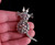 Vintage Silver Warner Attributed Cat Rhinestones Movable Tail En Tremblant Pin