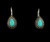 Vintage Sterling Silver Teardrop Turquoise Drop Dangle Shepherds Hook Earrings 1”