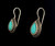 Vintage Sterling Silver Teardrop Turquoise Drop Dangle Shepherds Hook Earrings 1”