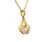 Vintage Gold Over Silver Genuine Diamond Topaz Gemstone Pendant Necklace 17.5”