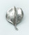 Vintage Crown Trifari Mid Century Brushed Silver Tone Leaf Pin Brooch