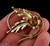 Antique Art Deco Rolyn Inc 12k Gold Filled Citrine Rhinestone Flower Pin Brooch