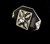 Vintage Art Deco Sterling Silver Diamond Paste Black Enamel Octagon Pin Brooch
