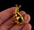 Vintage Avon Gold Tone Paste Rhinestone Kangaroo and Baby Pin Brooch 1.5"