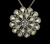 Vintage Trifari Silver Tone Clear Rhinestone Paste Floral Brooch Pin Pendant 1.75”