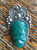 Vintage Sterling Mid Century Modern Mexico Green Agate Face Pin Balls Design 2 "