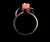Vintage Gold Over Sterling Silver Carved Coral Rose Flower Ring Size 7