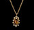 Vintage Mid Century Gold Plated Oval Tigers Eye and Rhinestone Necklace 18”
