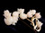 Vintage MCM 14k Gold Angel Skin Pink Coral Tulips Leaves Brooch Pin 2.5"