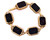 Antique 14k Gold Carved Italian Intaglio Black Onyx St. George Link Bracelet 7”
